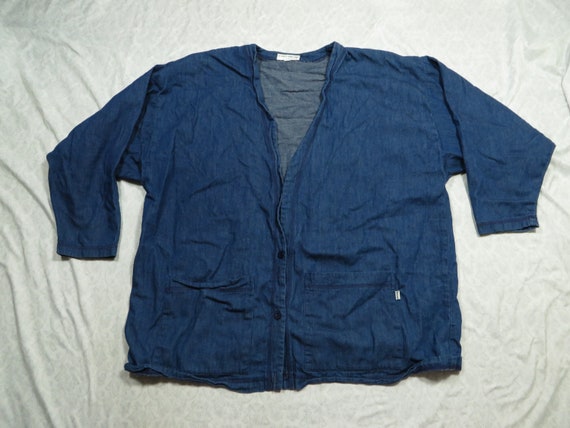 Vintage Guess Coat Dark Blue Denim Georges Marcia… - image 2