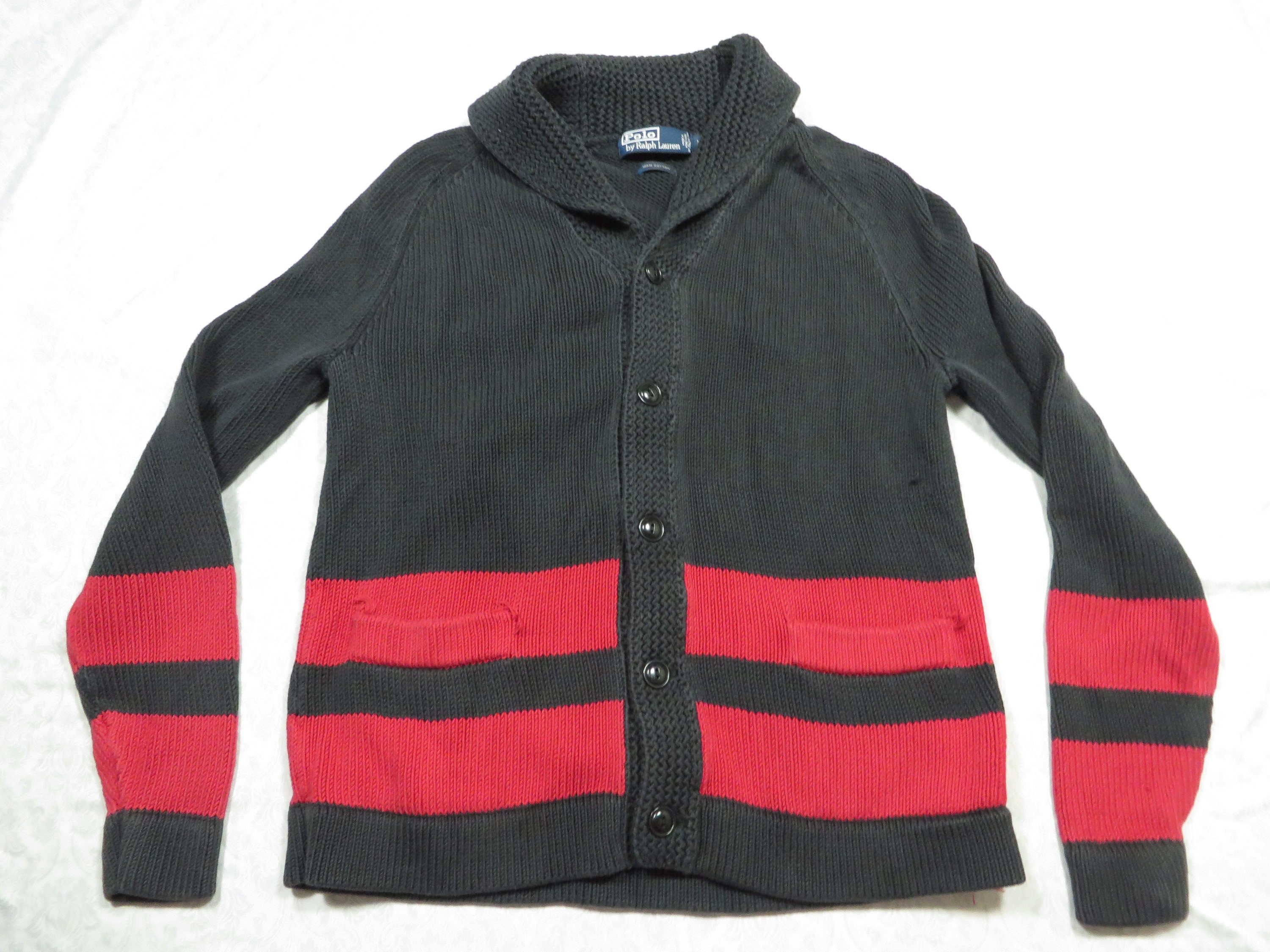 Vintage Polo Ralph Lauren Cotton Cardigan: 90s Shawl Collar