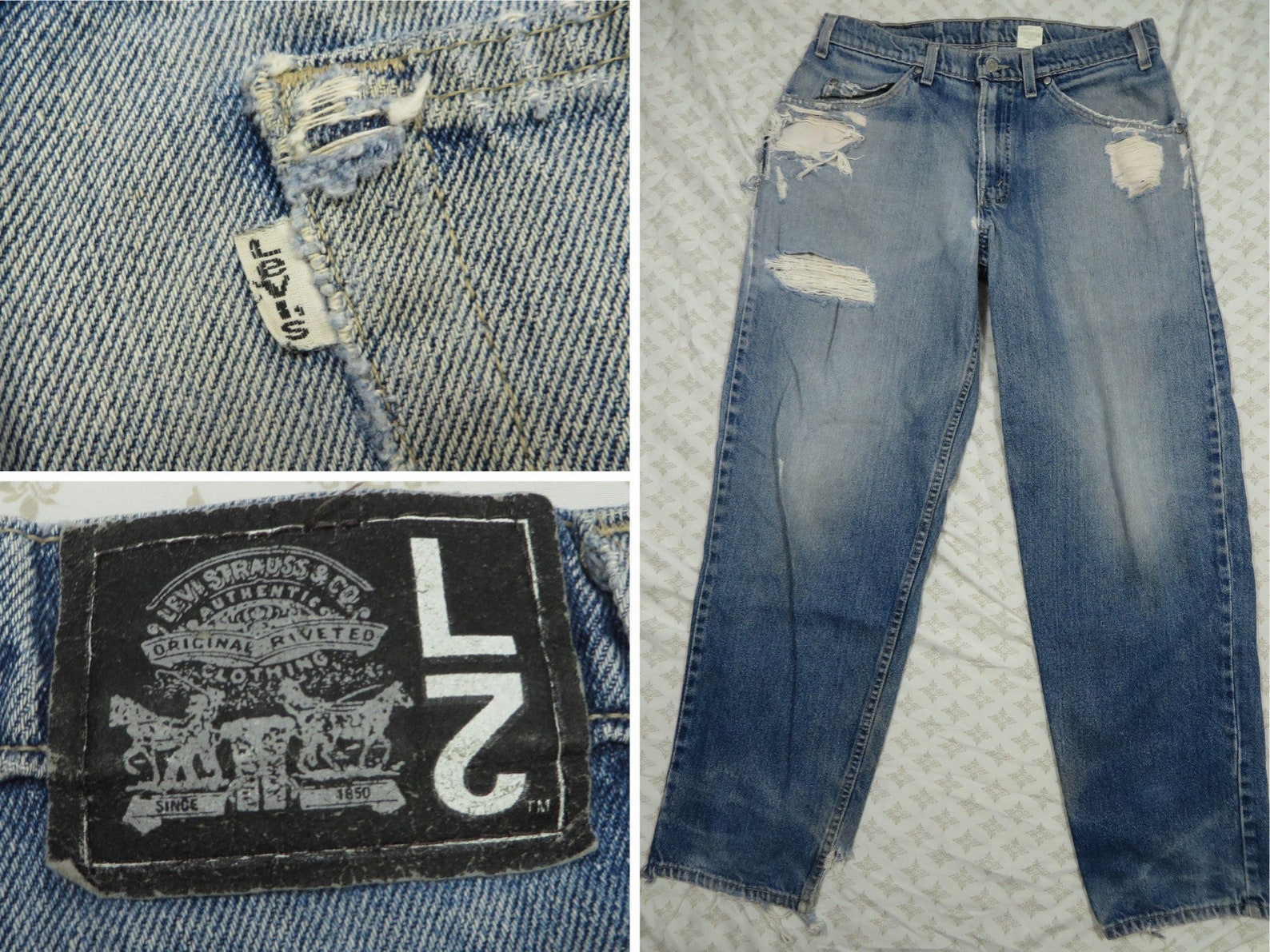 Vintage L2 Levi's Jeans 2000's Baggy Fit Light Blue - Etsy