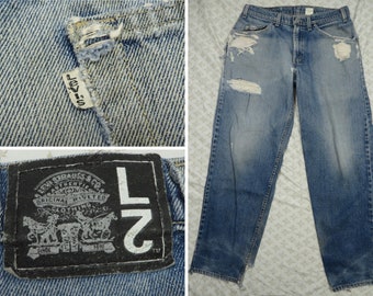 Vintage L2 Levi's Jeans 2000's Baggy Fit Light Blue - Etsy Sweden