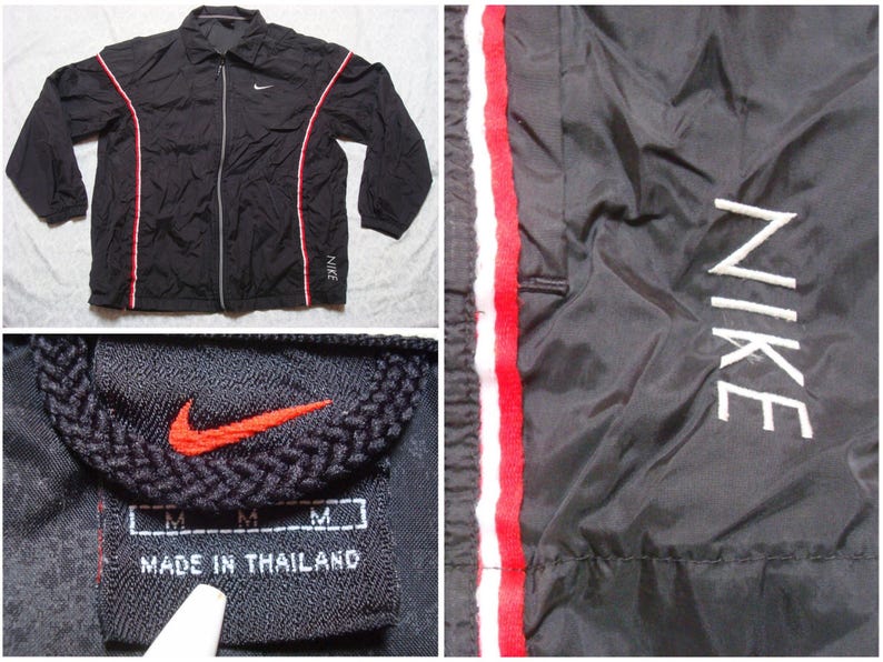 vintage nike windbreaker red white black