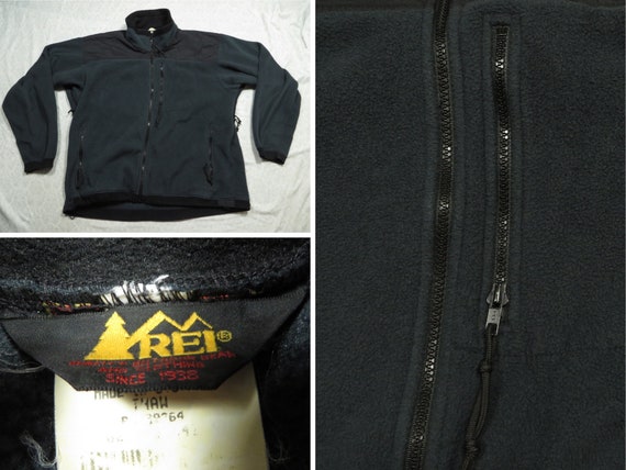 Vintage REI Fleece Grey Zip Up Jacket 90’s Men’s … - image 1