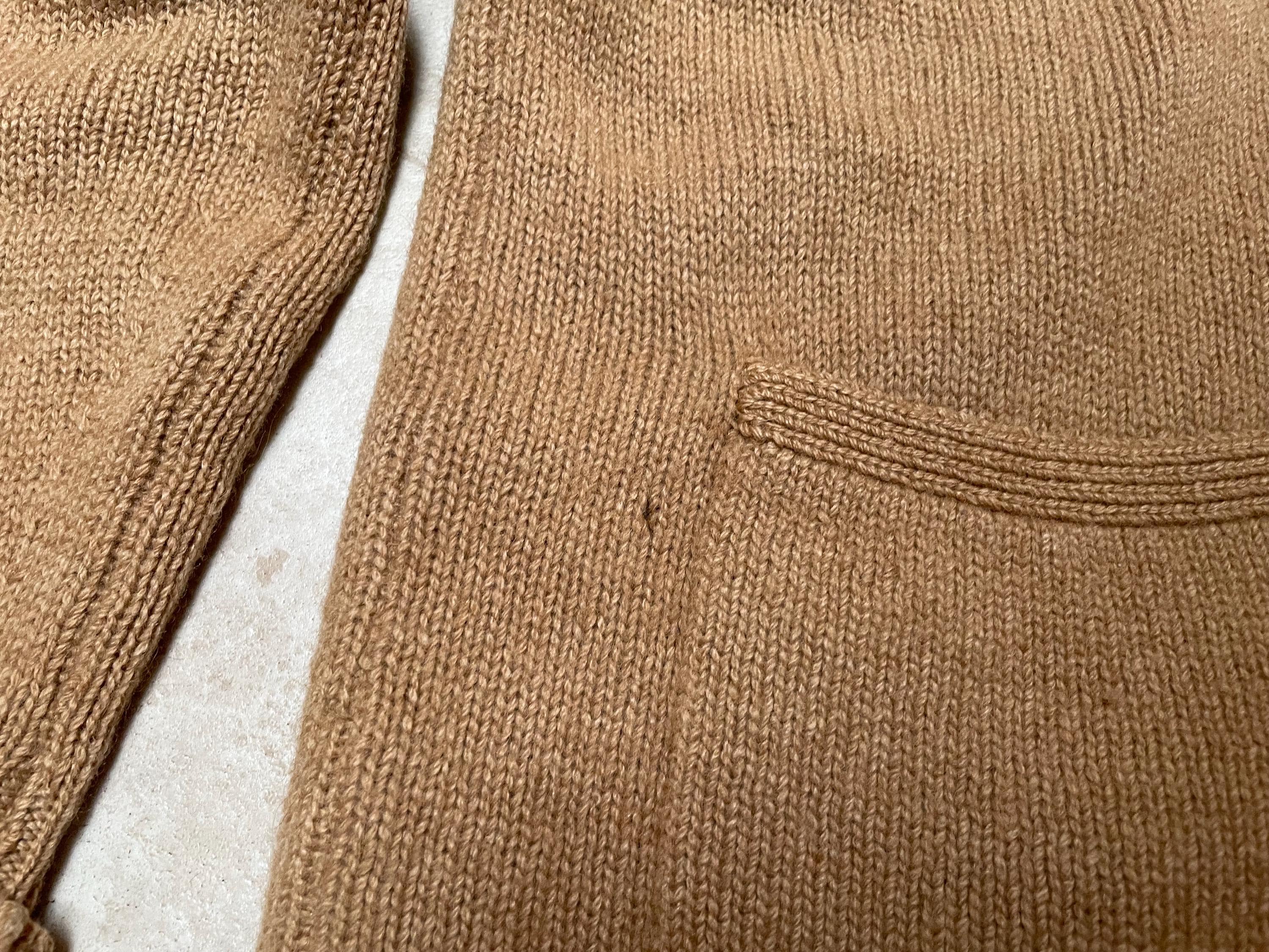 70s スコットランド製カシミアカーディガン キャメルXL Alan Paine Alan Paine camel cardigan | Button Up Clothing