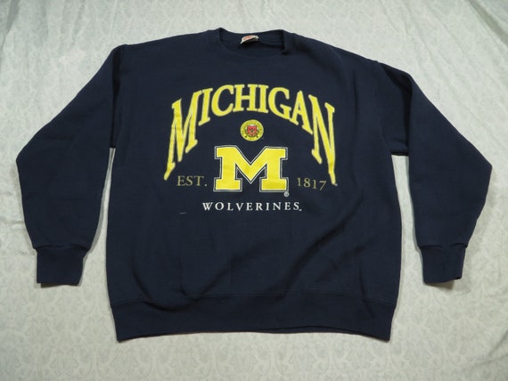 Vintage Michigan Sweatshirt Blue Wolverines Nutme… - image 2
