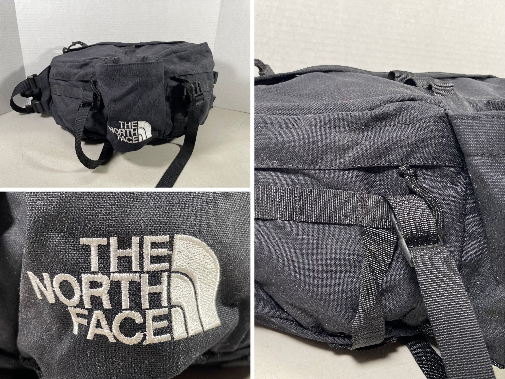 Vintage North Face Fanny Pack Black Big Hiking Waist Lumbar Bag 90s Etsy