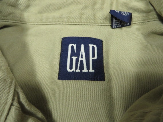 Vintage Gap Shirt Tan Khaki Button Down Long Slee… - image 4