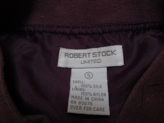 Vintage Robert Stock Jacket Silk Bomber Designer … - image 4