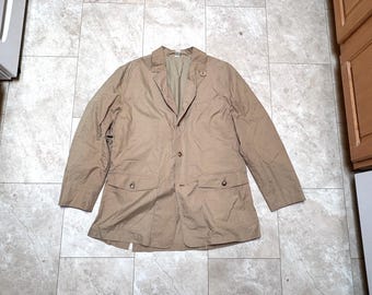 Vintage 80s Orvis Harrington Jacket, Tan Plaid Lining, Men
