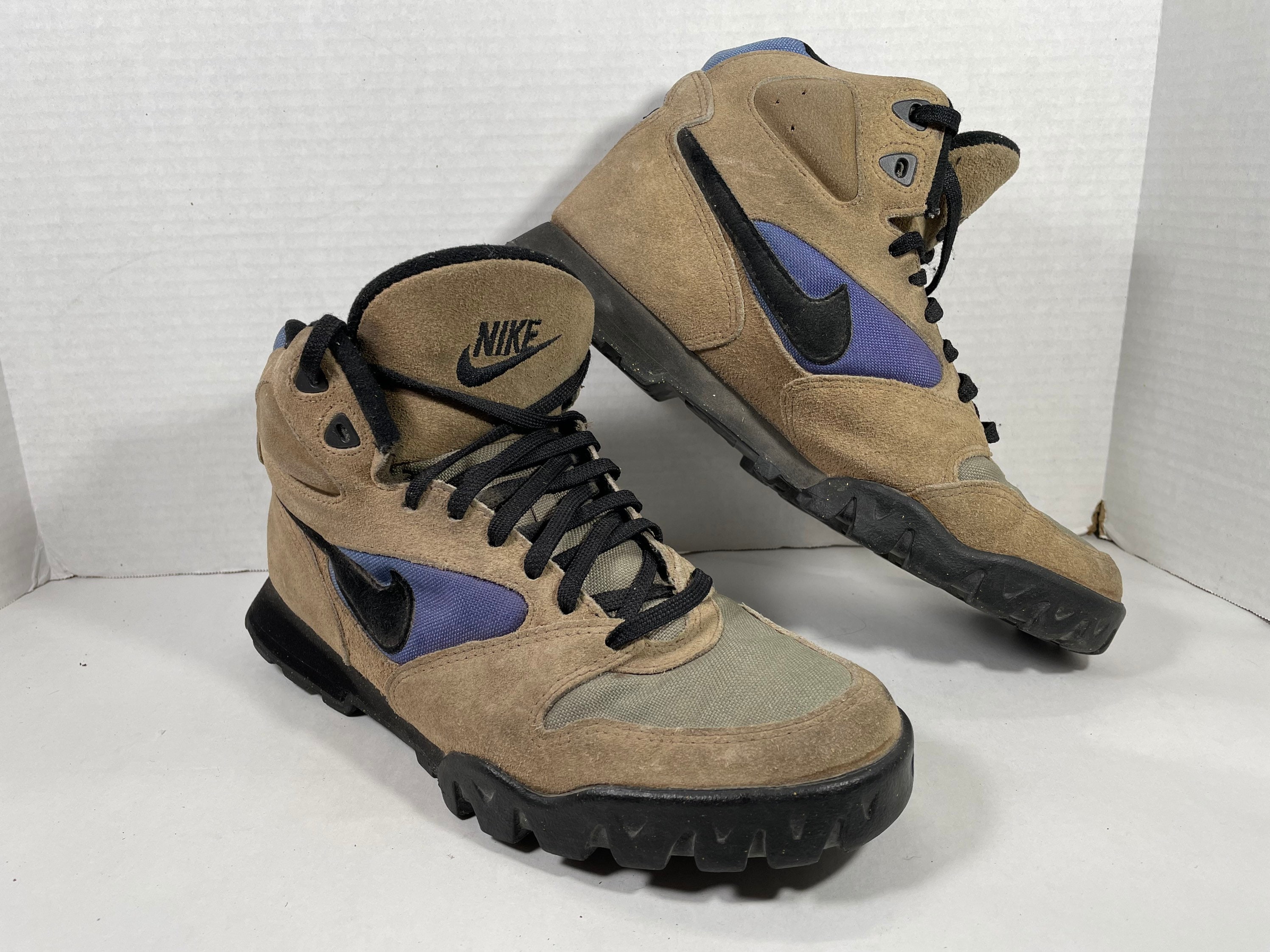 Vintage Nike Hiking Boots Brown Leather 90s Ankle - Etsy