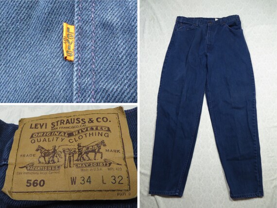 Vintage Levi's 560 Jeans 90's Navy Blue Dye Denim - Etsy Canada