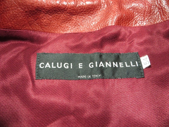 Vintage Calugi E Giannelli Jacket Red Leather 90'… - image 4