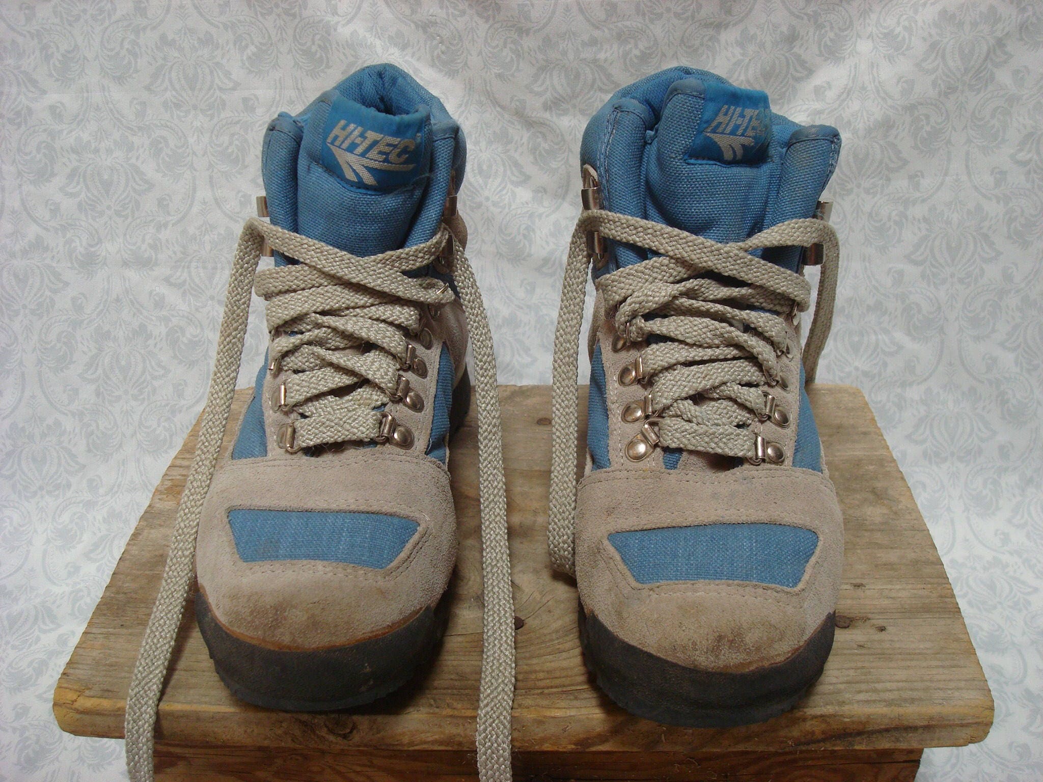 Vintage Hi Tec Hiking Boots Lady Adventurer Blue Grey Leather Etsy