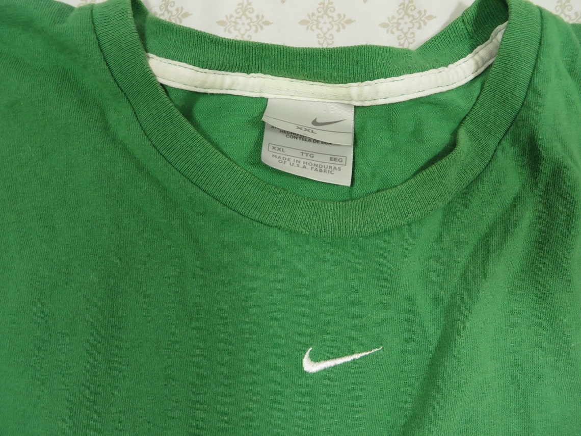 Vintage Nike Tee Shirt Green Long Sleeve Center Swoosh Logo | Etsy