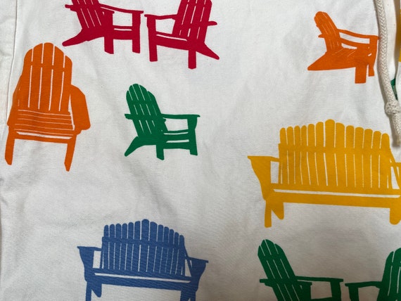 Vintage Michigan Rag Co Jacket Deck Chair Print H… - image 3