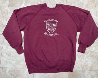 Vintage Cambridge University Sweatshirt Red England Embroidered 90’s XL fits like Large