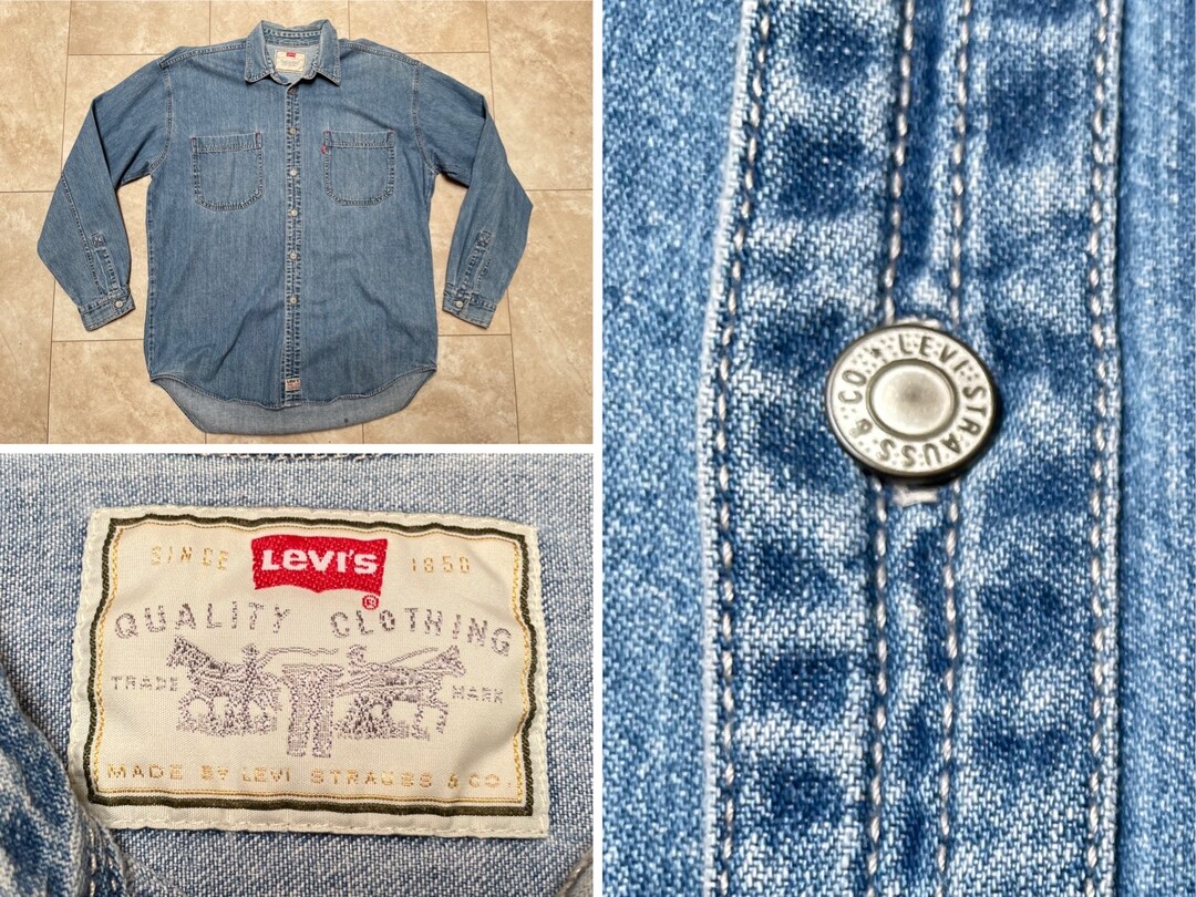 Denim Shirt with Metal V main image 1
