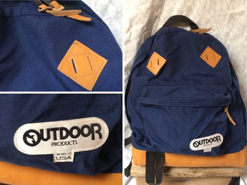 バッグ 90s vintage OUTDOOR PRODUCTS made in usa Vintage Outdoor Products Backpack 90's Leather Bottom Tear