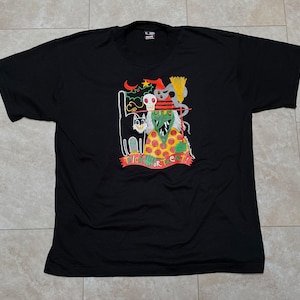 Vintage Halloween Tee Shirt Black Skeleton Witch Ghost Lights Up 90&#39;s Men&#39;s XL Made in USA