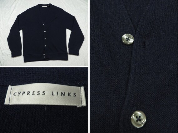 GentlyUsedGoods Vintage Cypress Links Cardigan Sweater Blue Knit 90's Men's Large Made in USA