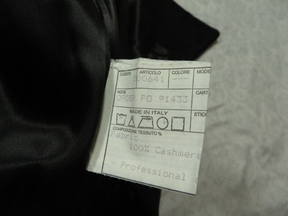 Vintage Cashmere Overcoat Black Louis Dell Olio T… - image 7