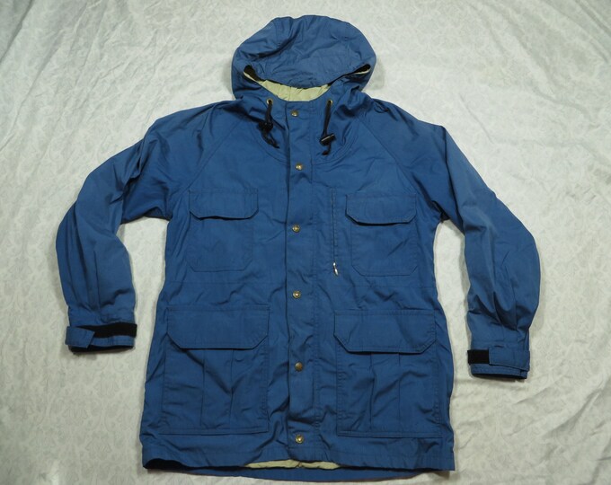 Vintage REI Jacket Light Blue Windbreaker Mountain Parka Hood 80's Men ...