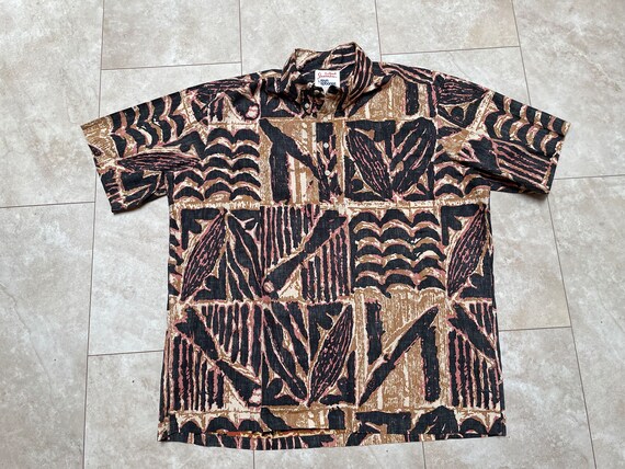 Vintage Reyn Spooner Hawaiian Shirt Popover Brown… - image 2