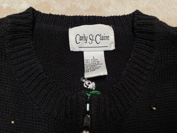 Vintage Christmas Sweater Cardigan Zip Up Carly S… - image 5