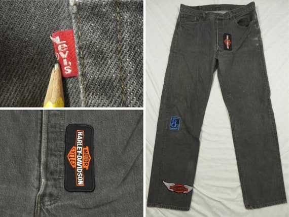 Vintage Levi's 501 Jeans Black 90’s Harley Davids… - image 1
