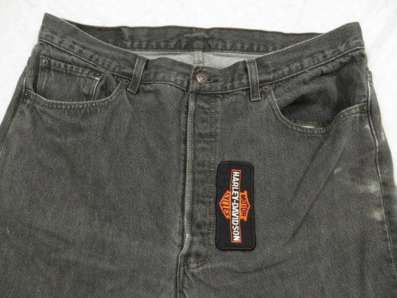 Vintage Levi's 501 Jeans Black 90’s Harley Davids… - image 6