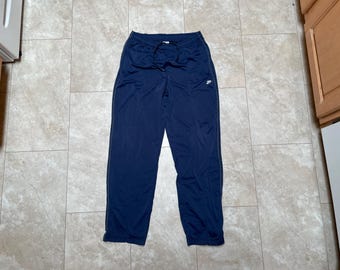 ヴィンテージ ナイキ パンツ ブルーストライプ スウッシュ トラック Y2K 2000年代 メンズ Lサイズ