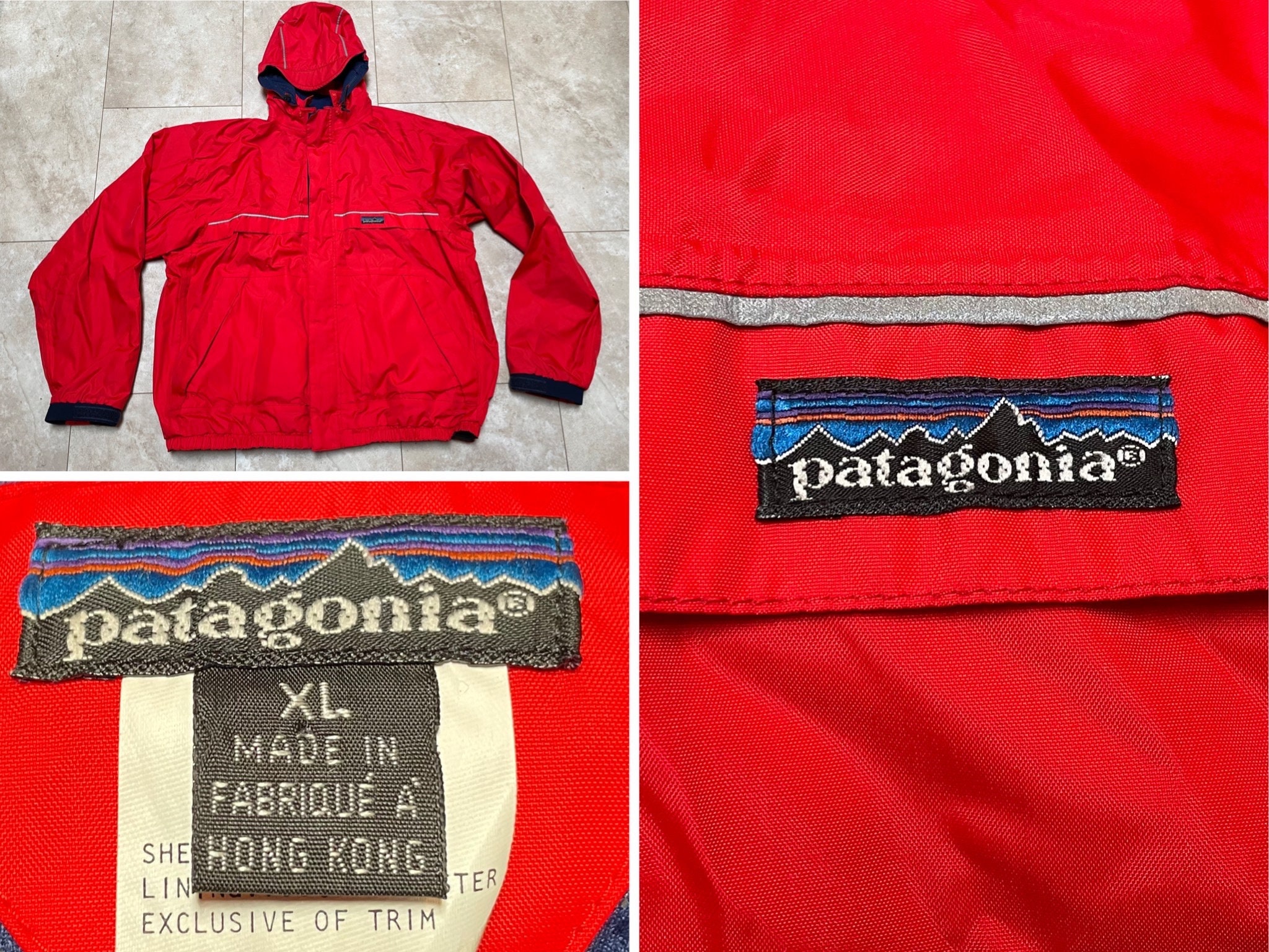 Vintage Patagonia Jacket Red Hood Winter Anorak 1992 Clean 90's