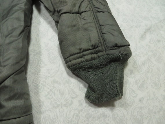 Vintage Liner Jacket Military Quilted Olive Green… - image 5