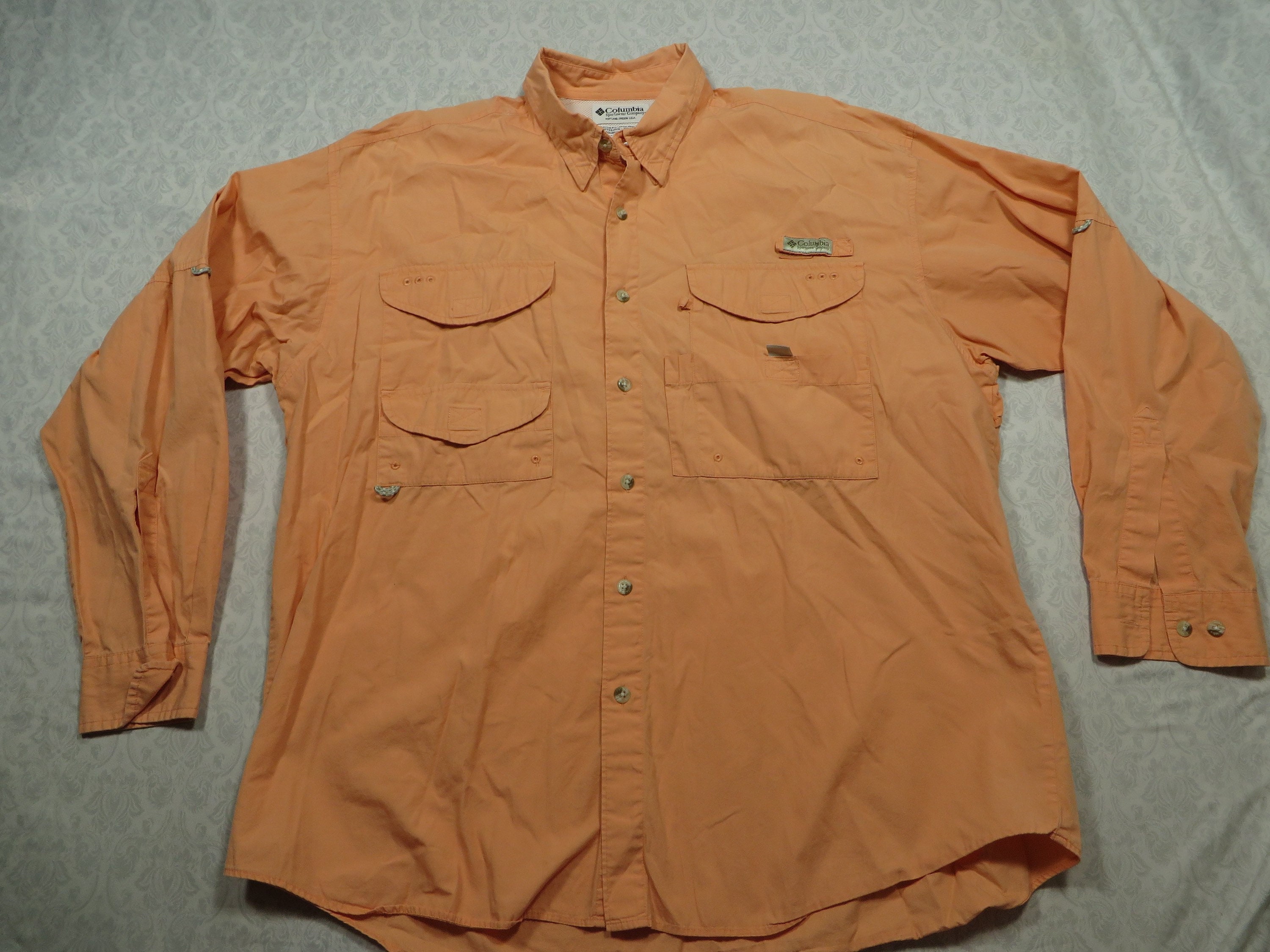 Chemise Columbia Homme Orange Ventilée - Taille XL - Manches Longues - Occasion TB état