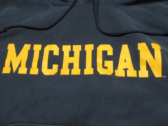 Vintage Champion Hoodie Reverse Weave Michigan Bl… - image 3