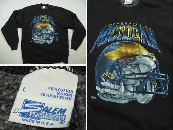 Vintage Michigan Sweatshirt Football Black Salem … - image 1