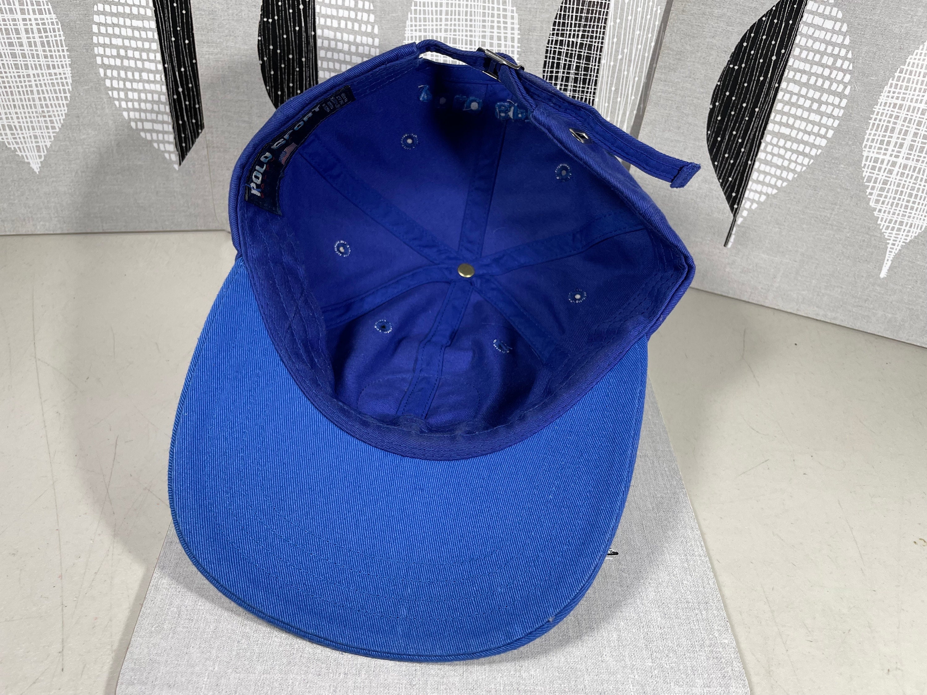 Vintage Polo Sport Hat Marlin Patch All Blue Ralph Lauren
