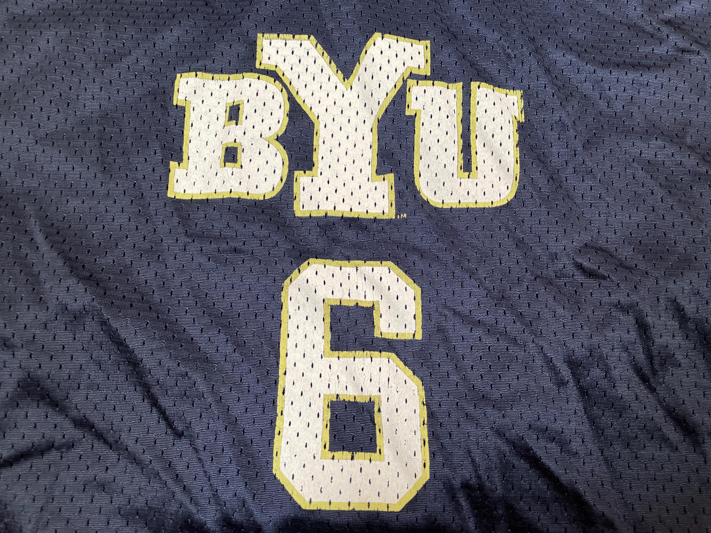 Vintage BYU Football Jersey Champion Blue Mesh 90's Men's