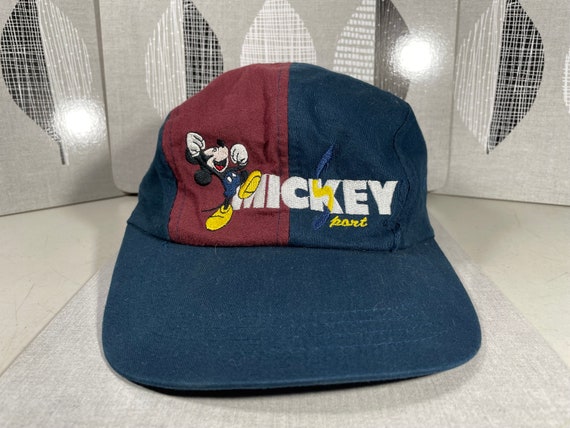 Vintage Mickey Sport Hat Blue Red Mickey Unlimite… - image 1