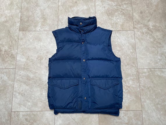 Vintage Frostline Goose Down Vest: 80s Blue Puffer, Men's Medium