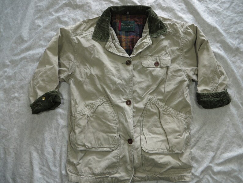 Vintage Preston & York Chore Jacket Khaki Tan Corduroy Collar - Etsy