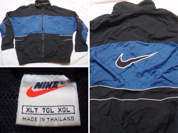 nike jacket blue and black