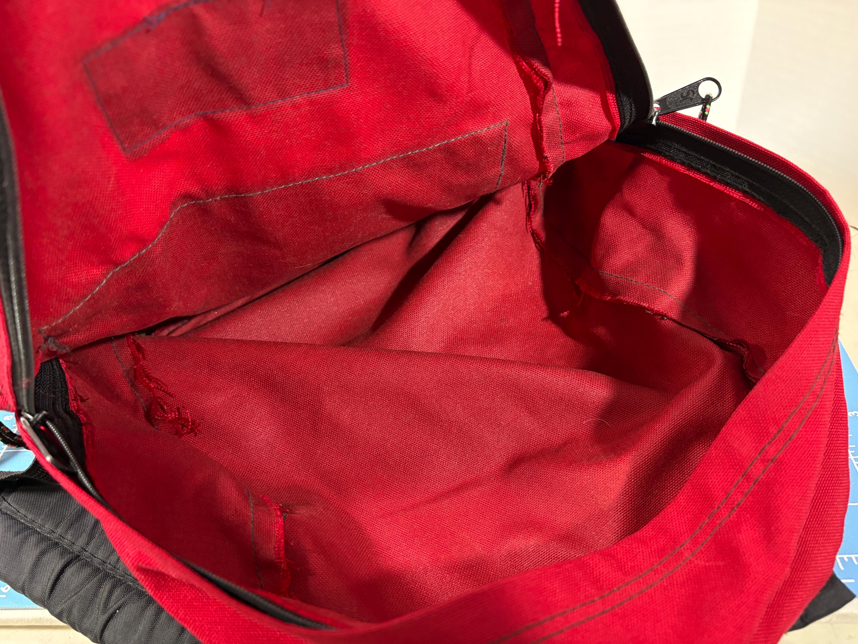 Vintage Jansport Backpack: Red Canvas Leather Bag, 90's Made in