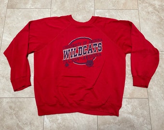 Vintage Arizona Wildcats Sweatshirt Red Thin Distressed Tultex 90's XL Made in USA