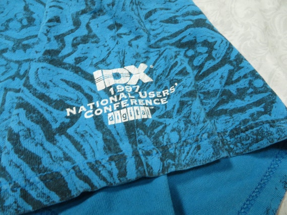 Vintage Surf Tee Shirt Blue All Over Print IDX Co… - image 5