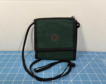 Vintage Jansport-zijtas: kleine schoudertas 90's groen nylon