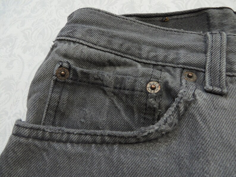Vintage Levi's 501 Jeans 90s Grey Red Tab Denim Actual | Etsy