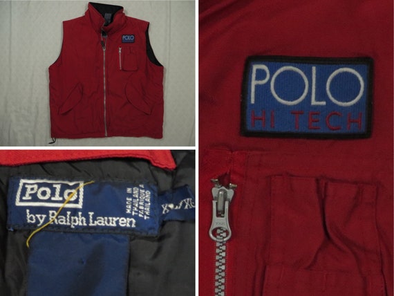 Vintage Polo Hi Tech Vest Red Ralph Lauren Puffer
