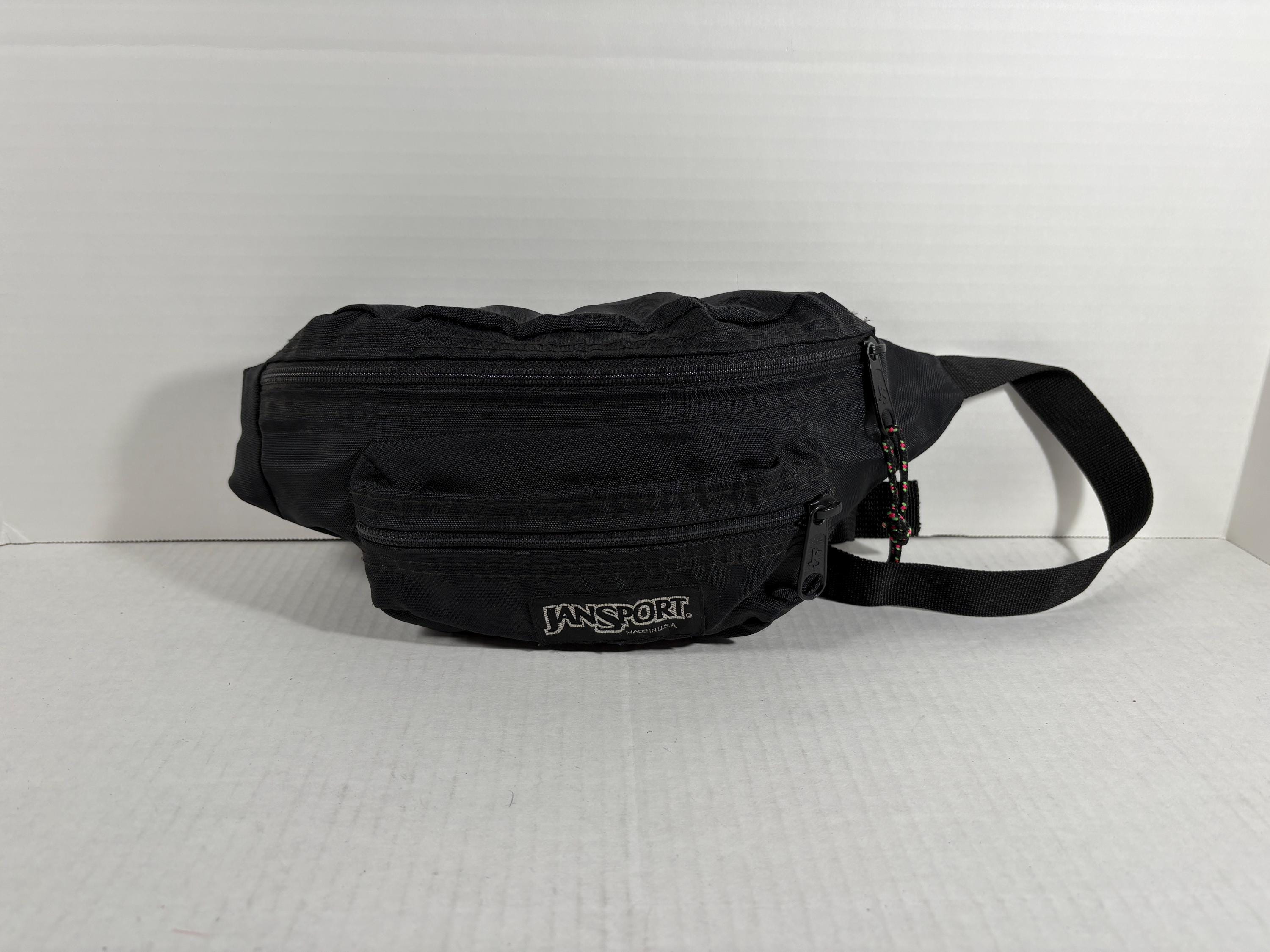 Vintage Jansport Fanny Pack Waist Lumbar Sling Bag 90's Black