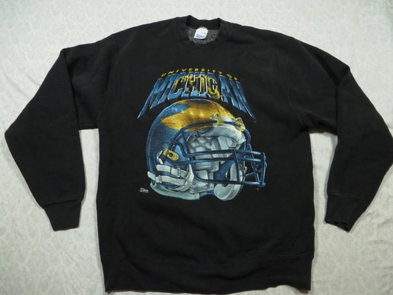 Vintage Michigan Sweatshirt Football Black Salem … - image 2