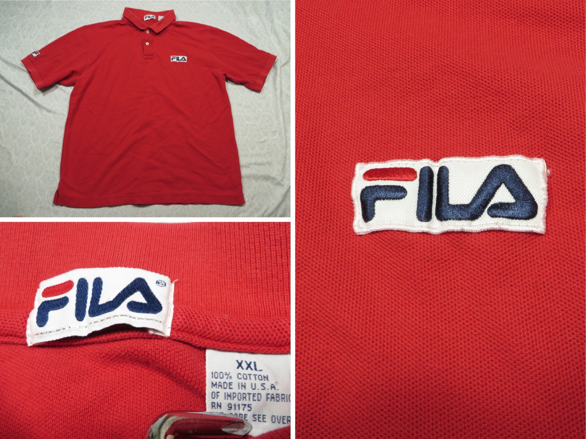 Vintage Polo Shirt Red Logo Patch 90's Men's XXL Made in USA - Etsy